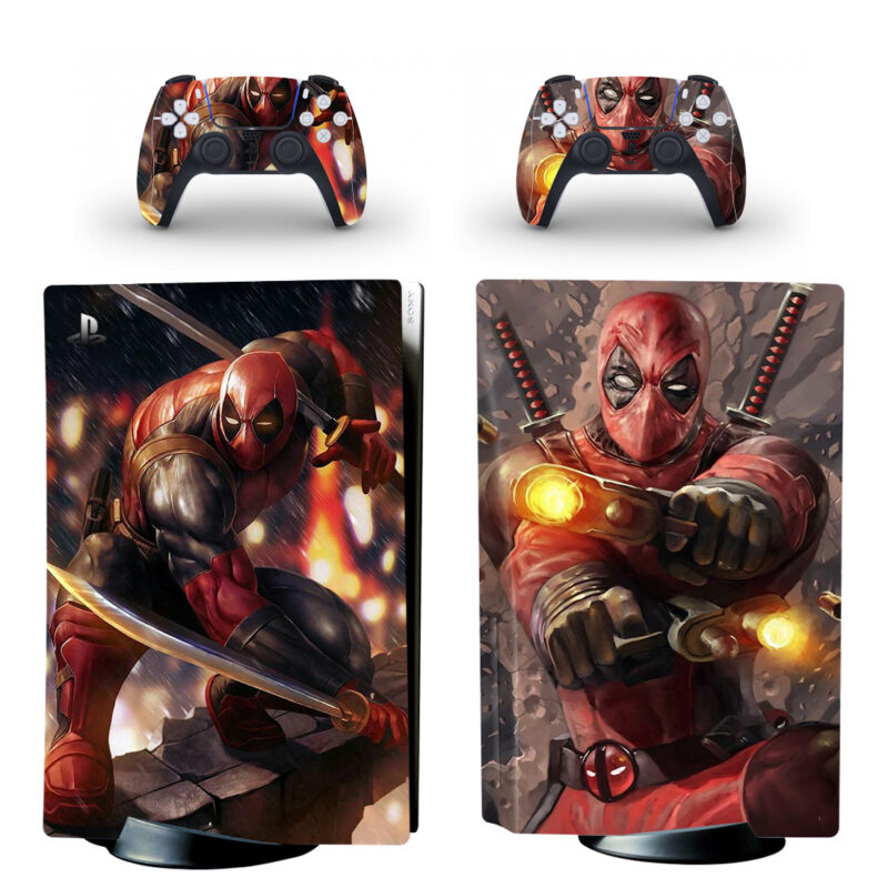 Deadpool Skin Sticker For PS5 Skin And Controllers