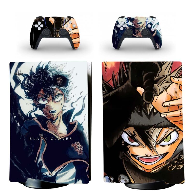 Black Clover Skin Sticker For PS5 Skin And Controllers