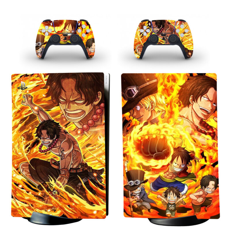 Luffy Sabo Ace Badass PS5 Skin Sticker Decal