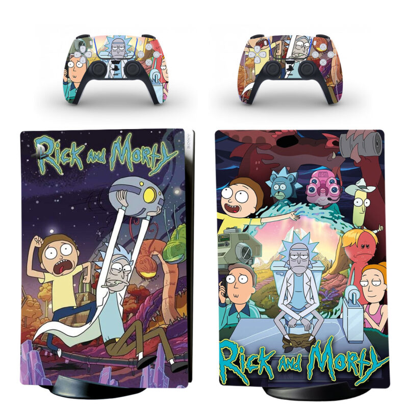 Rick And Morty Skin Sticker For PS5 Skin And Controllers