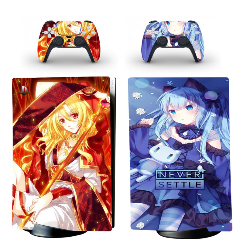 Never Settle Anime Skin Sticker For PS5 Skin And Controllers