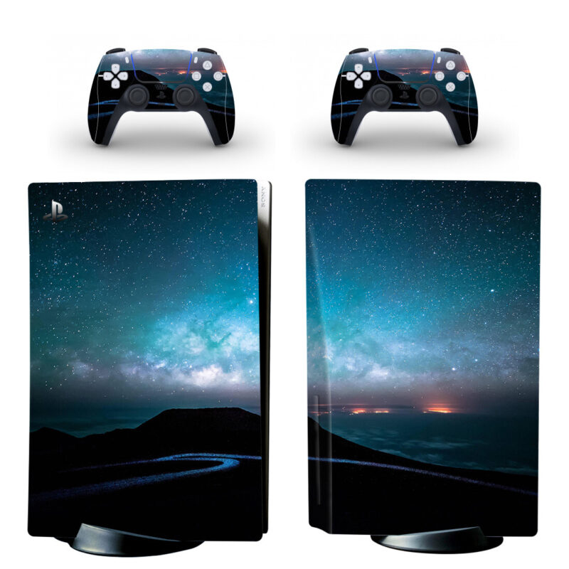 Space Galaxy Blue PS5 Skin Sticker Decal