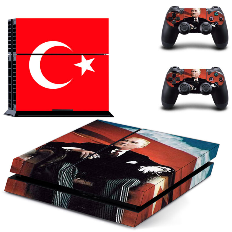 Flag of Turkey Skin Sticker For PS4 Skin And Two Controllers