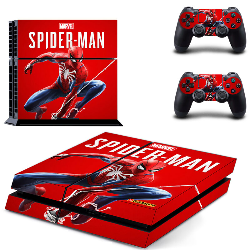 Marvel Spider Man Skin Sticker For PS4 Skin And Two Controllers