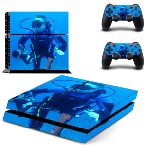 Blue Scuba Diving Skin Sticker For PS4 Skin And Two Controllers