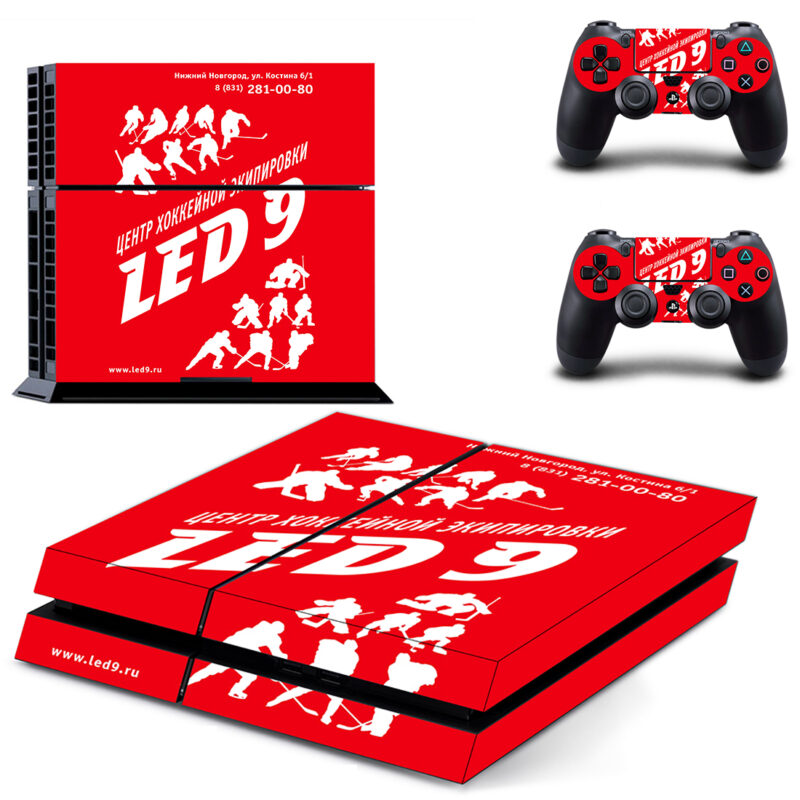 LED 9 Skin Sticker For PS4 Skin And Two Controllers