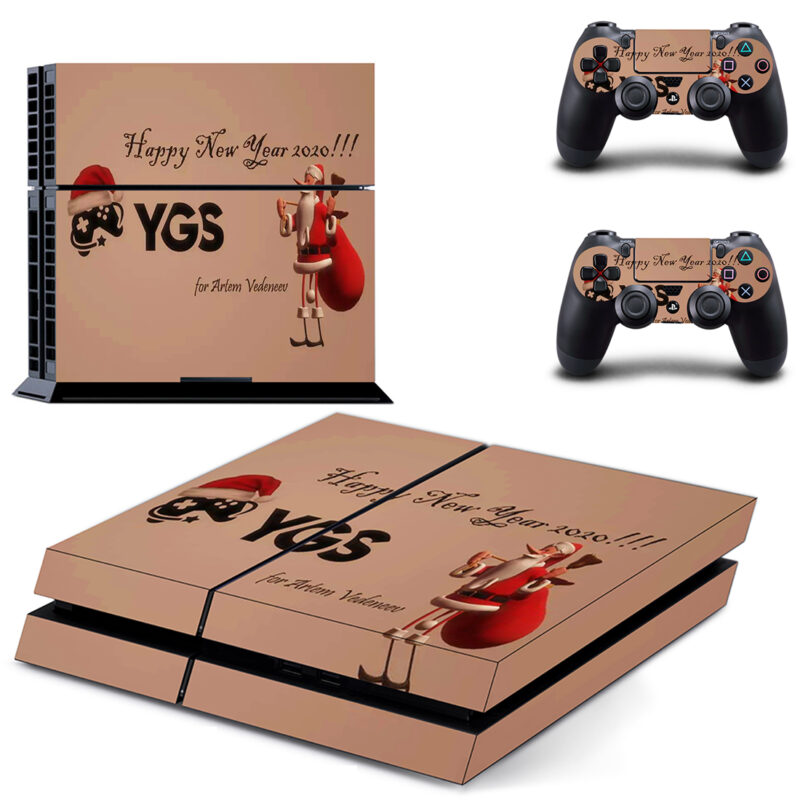 YGS Happy New Year Skin Sticker For PS4 Skin And Two Controllers