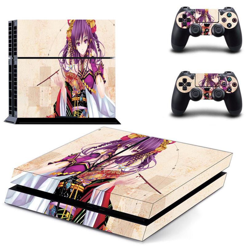 Anime Girl Skin Sticker For PS4 Skin And Two Controllers