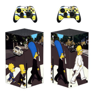 Abbey Road Simpsons Skin Sticker For Xbox Series X And Controllers