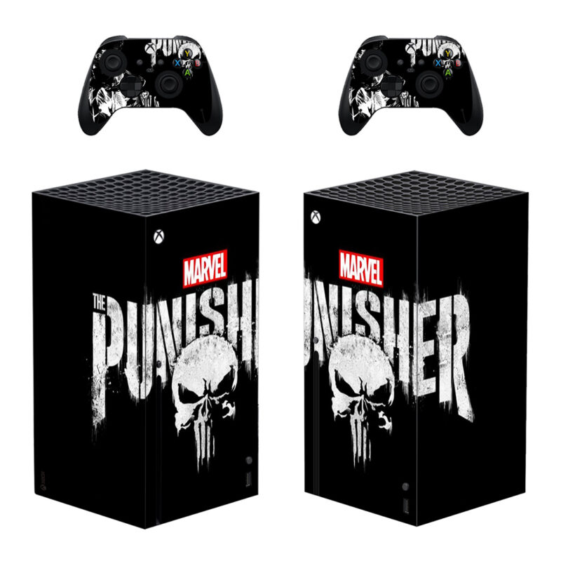 Marvel Punisher Skin Sticker For Xbox Series X And Controllers