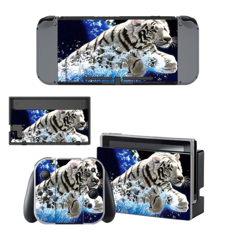 White Tiger Skin Sticker For Nintendo Switch