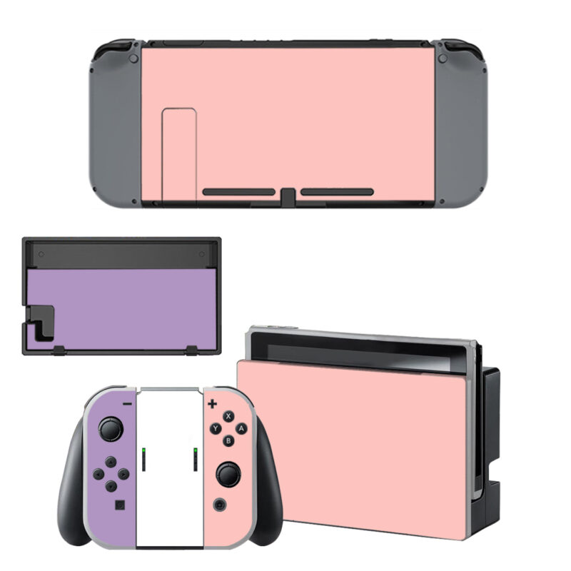 Pure Color Pink Skin Sticker For Nintendo Switch