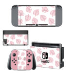 Pink Leaf Pattern Skin Sticker For Nintendo Switch