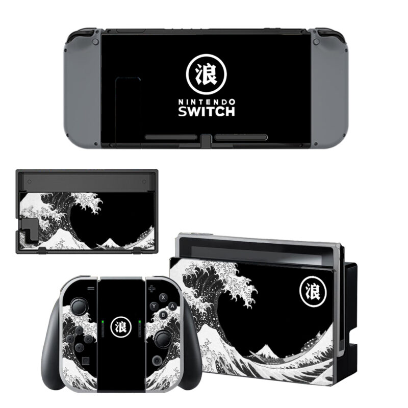 Black Waves Skin Sticker For Nintendo Switch