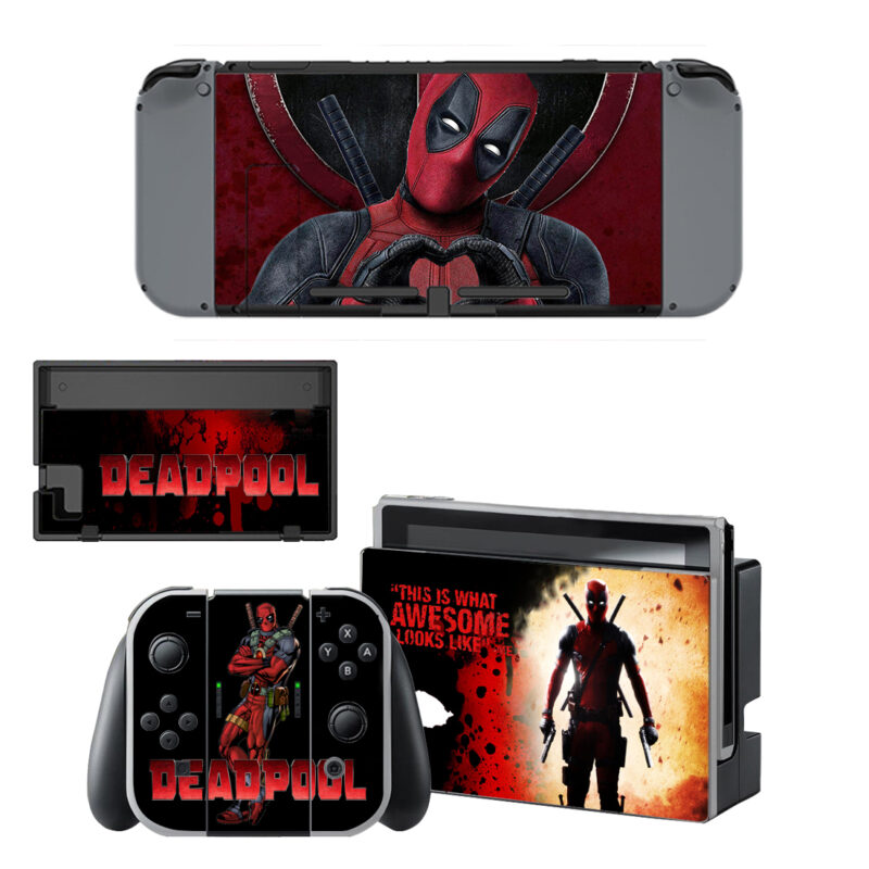 Dead Pool Skin Sticker For Nintendo Switch Design 3