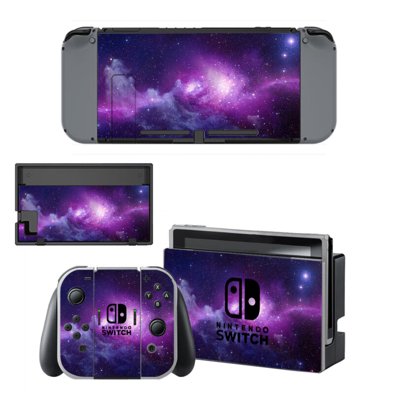 Purple Galaxy Skin Sticker For Nintendo Switch