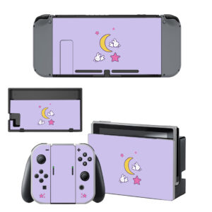 Rabbit Moon Star Fabric Nintendo Switch Skin Sticker Decal