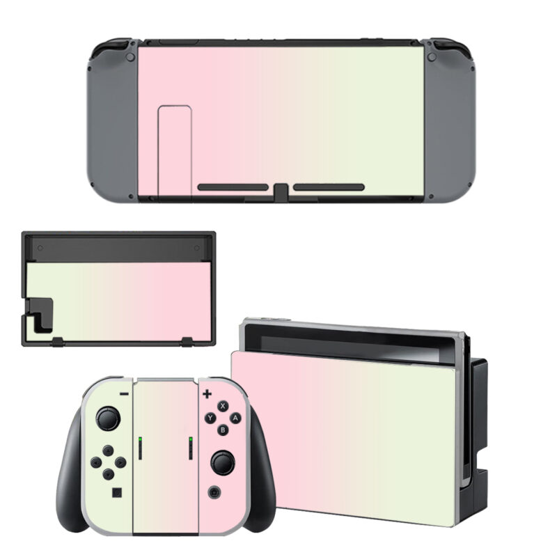 White With Pink Nintendo Switch Skin Sticker Decal