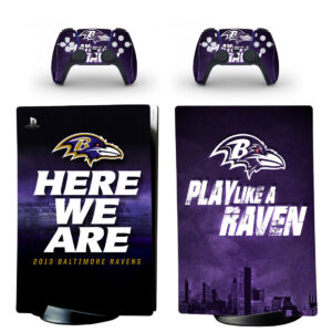 Here We Are And Play Like A Raven PS5 Skin Sticker Decal