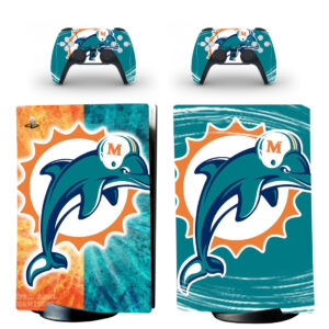 Miami Dolphins Skin Sticker For PS5 Skin And Controllers