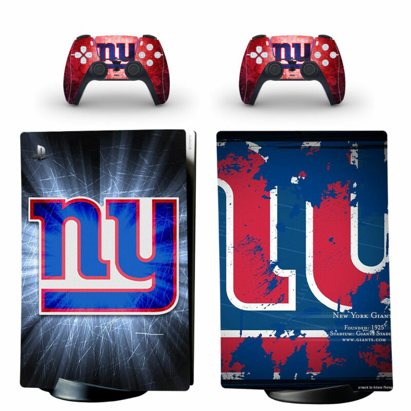 New York Giants Skin Sticker For PS5 Skin And Controllers