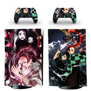 Demon Slayer Tanjiro And Muichiro Skin Sticker For PS5 Skin And Controllers