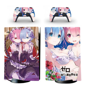 Rem And Ram Skin Sticker For PS5 Skin And Controllers