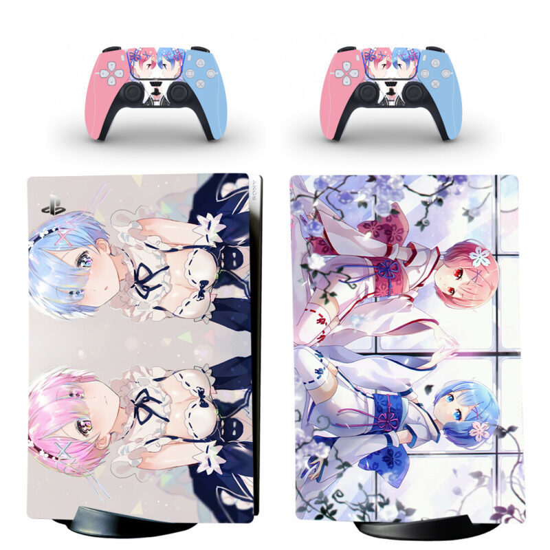 Re Zero Ram And Rem Skin Sticker For PS5 Skin And Controllers