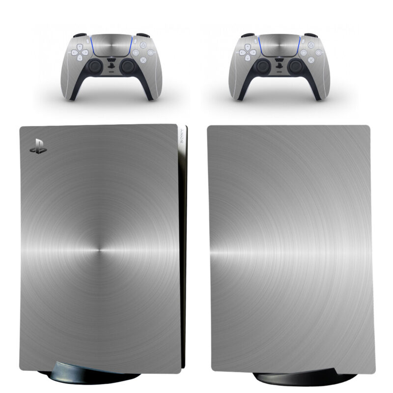 Silver Color Skin Sticker For PS5 Skin And Controllers