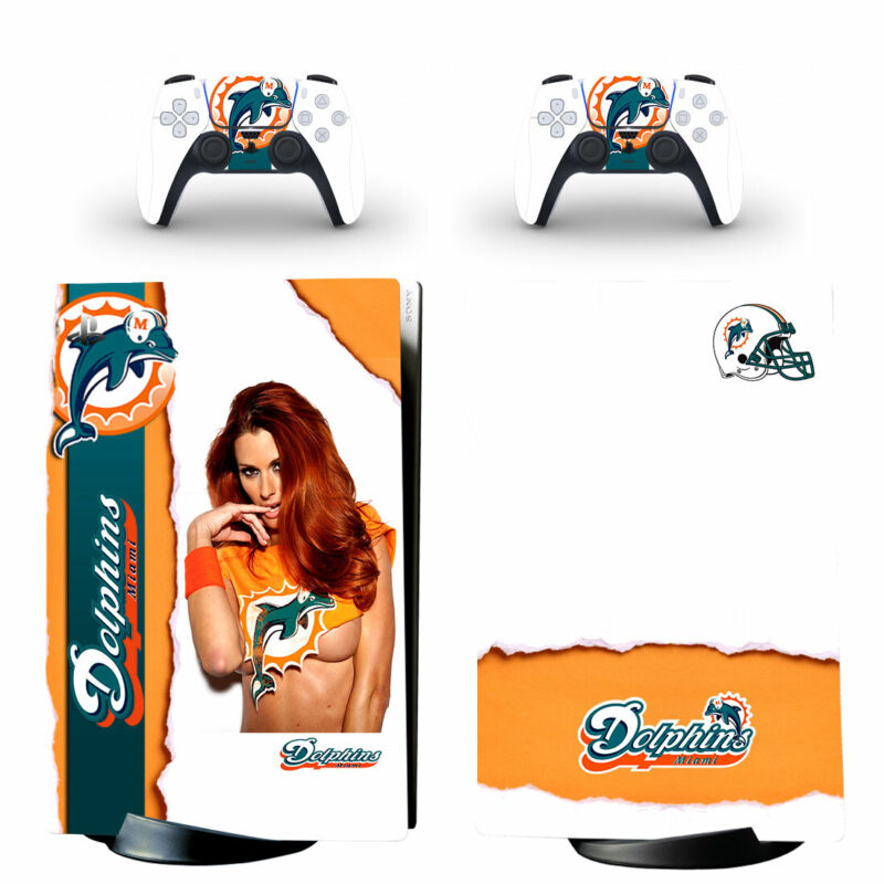 Miami Dolphins Skin Sticker Decal For PlayStation 5