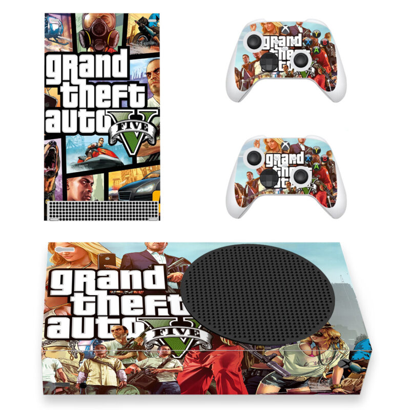 Grand Theft Auto V Skin Sticker For Xbox Series S And Two Controllers Design 1