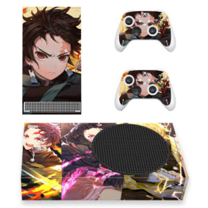 Demon Slayer Skin Sticker For Xbox Series S And Two Controllers Design 1