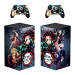 Demon Slayer Skin Sticker For Xbox Series X And Two Controllers Design 1