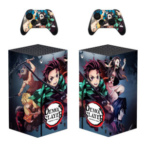 Demon Slayer Skin Sticker For Xbox Series X And Two Controllers Design 1