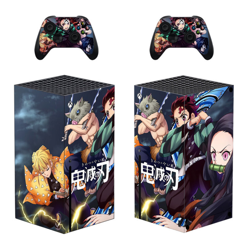 Demon Slayer Skin Sticker For Xbox Series X And Two Controllers Design 2