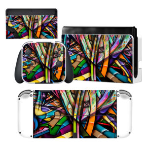 Multi Frame Colorful Wall Painting Nintendo Switch OLED Skin Sticker Decal