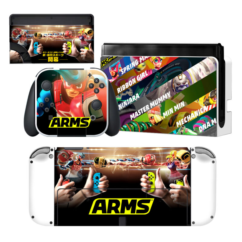 Arms Nintendo Switch OLED Skin Sticker Decal Design 3