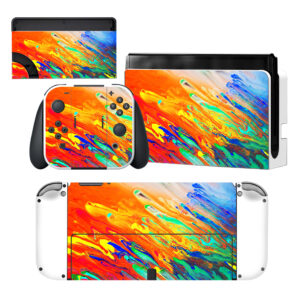 Colorful Paint Shades Trippy Nintendo Switch OLED Skin Sticker Decal