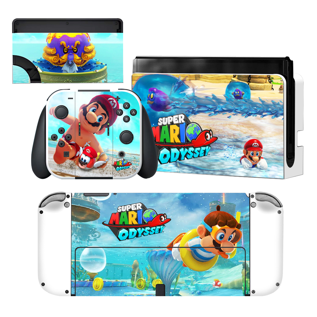 Super Mario Odyssey Skin Sticker For Nintendo Switch OLED Design 3