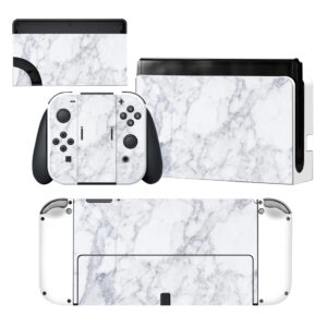 White Marble Texture Nintendo Switch OLED Skin Sticker Decal