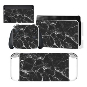 Black Marble Texture Nintendo Switch OLED Skin Sticker Decal