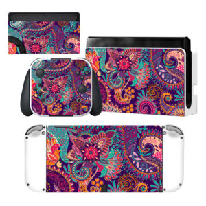 Purple Paisley Nintendo Switch OLED Skin Sticker Decal