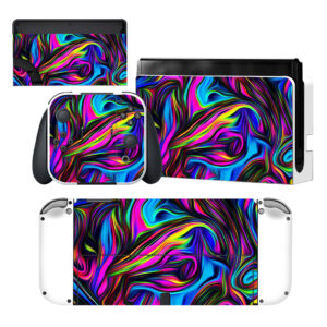 Rainbow Fluid Nintendo Switch OLED Skin Sticker Decal