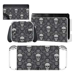 Gray Skulls Nintendo Switch OLED Skin Sticker Decal