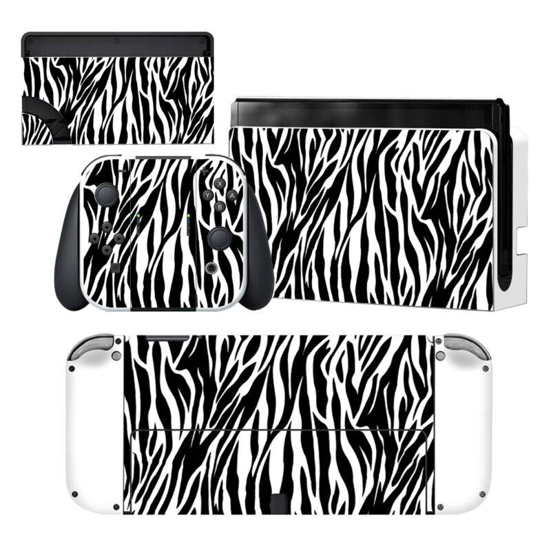 Zebra Stripe Nintendo Switch OLED Skin Sticker Decal