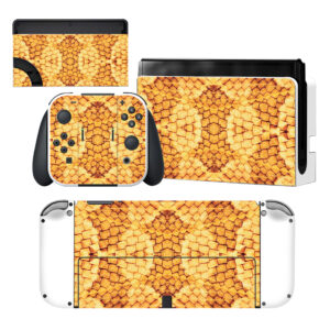 Brown Hexagon Pattern Nintendo Switch OLED Skin Sticker Decal