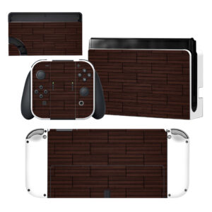 Dark Brown Horizontal Pattern Nintendo Switch OLED Skin Sticker Decal