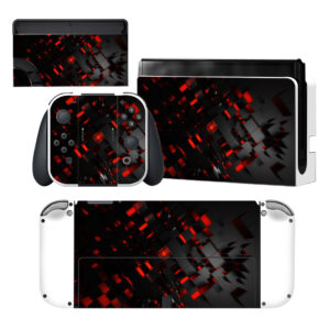 Black And Red Abstract Nintendo Switch OLED Skin Sticker Decal