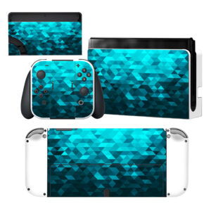 Blue Triangle Pattern Nintendo Switch OLED Skin Sticker Decal