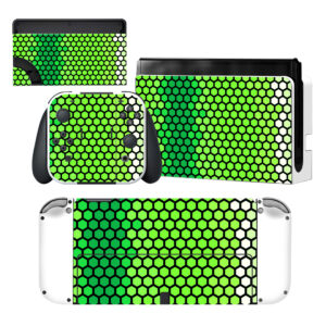 Green Hexagon Pattern Nintendo Switch OLED Skin Sticker Decal